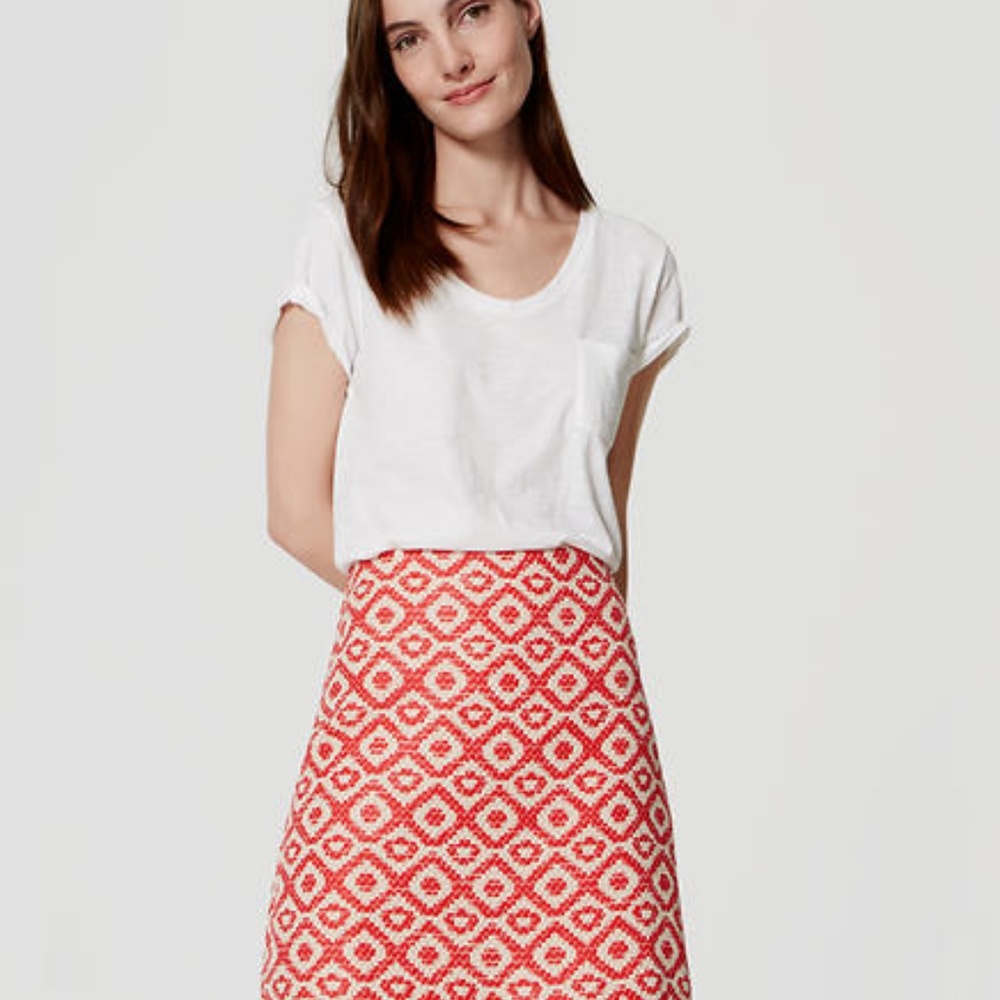 Loft GEO JACQUARD SHIFT SKIRT